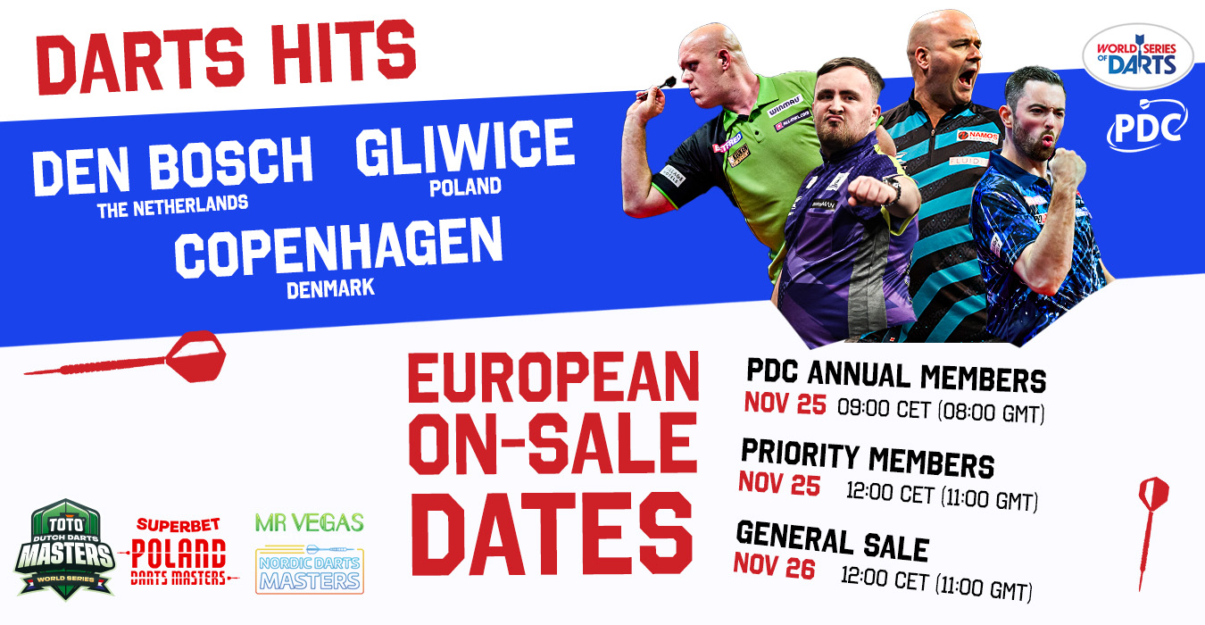 Ticket information confirmed for 2025 World Series of Darts European legs PDC